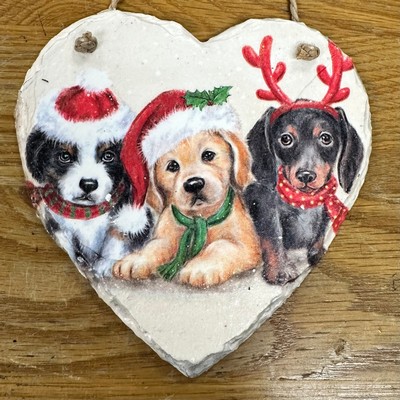 Christmas Crafty slate hearts by Lily & Lola