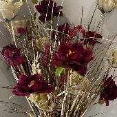 Standing Burgundy & Gold Christmas Bouquet ( Artificial )